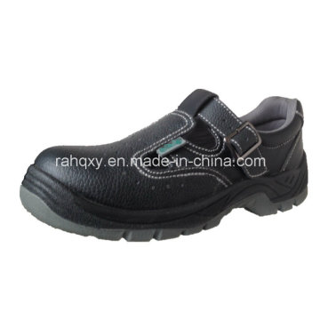 Cuero + cuero artificial parte sandalia zapato de seguridad (HQ05036)